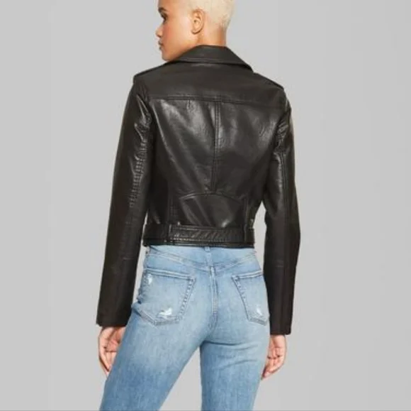 Wild Fable Black Faux Leather Moto Jacket - Picture 2 of 13